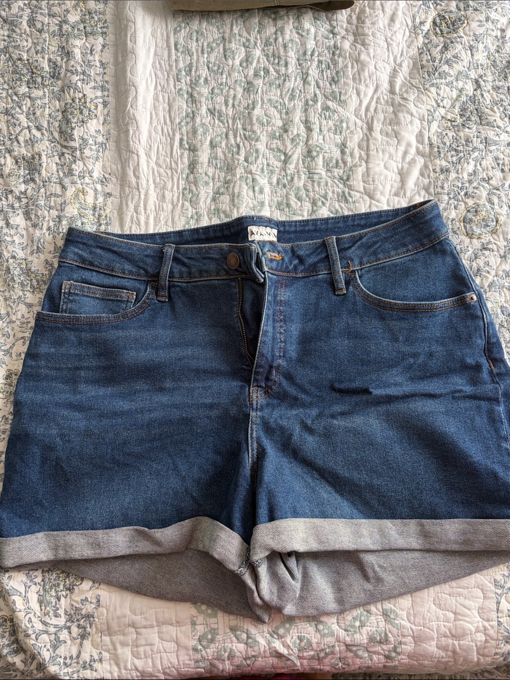 Ava & Viv Medium Blue Rolled Cuff Denim Shorts